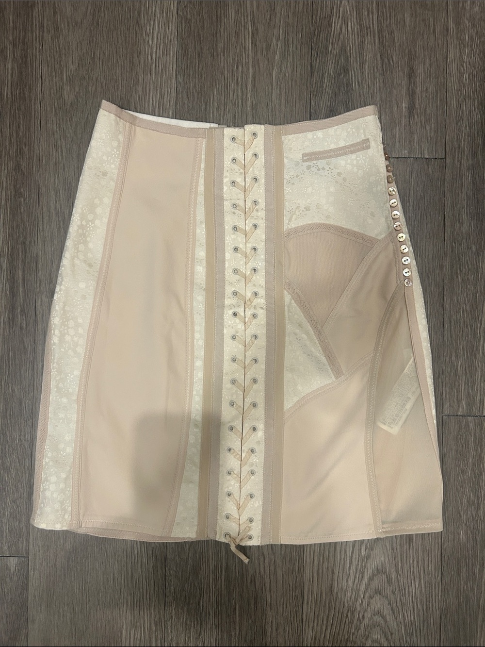Zara Blush Lace-Up Mini Skirt